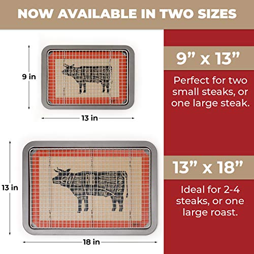 Trinity Provisions Meat Resting Pan - With Wire Rack And Silicone Baking Mat - Dishwasher And Oven Safe Stainless Steel, For Cooking And Cooling Steak, Bbq, Bacon, & More #TOP1