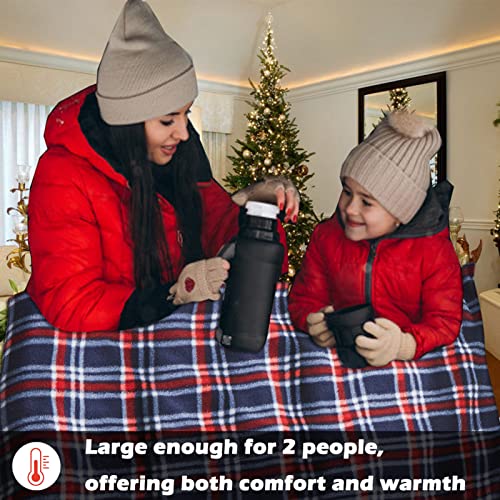 Image of Big Ant Electric Car Blanket 12V Heated Car Blanket with 4 Hours Auto Off, Fast Heating Level Electric Blanket for Car Truck SUV RV Car Electric Blanket 58 inch x 42 inch (Red Blue,Upgrade Model)