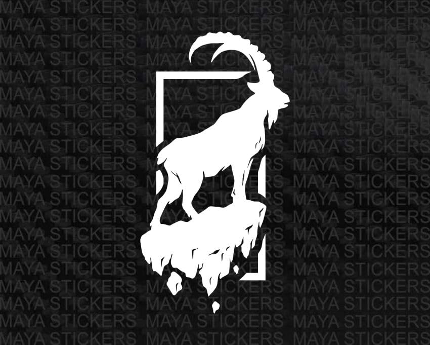 Mountain Goat Decal Sticker for Offroad Cars by Maya Stickers® 6 x 3.2 inches (White)-image-36