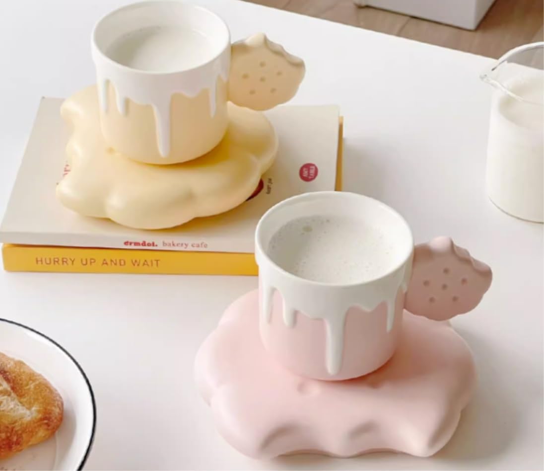 Taza de Café de Té Tazas Creativas Con Forma De Helado, Taza De Cerámica Resistente A Altas Temperaturas Para Beber, Taza De Desayuno Para El Hogar para té de la tarde(B)