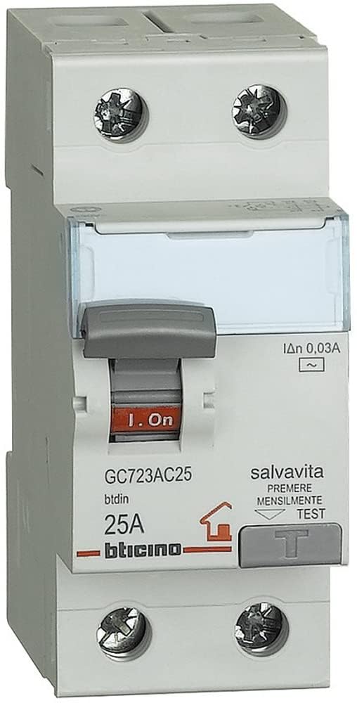 Bticino GC723AC25 BTDIN Interruttore Differenziale Salvavita 2 Moduli