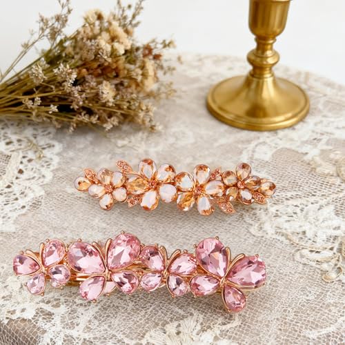2 piezas pinzas de cabello con brillo para boda miniatura 7