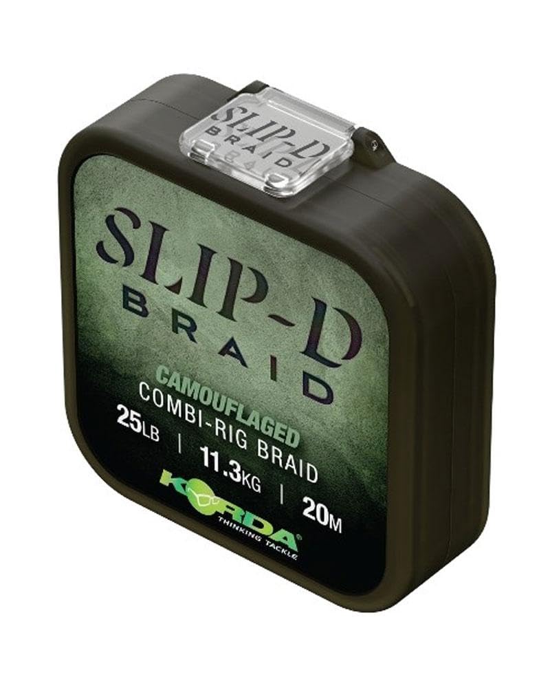 Slip-D Braid Combi Rig Braid Camo 25lb 20m | Strong, Low-Visibility Carp Rig Line | Versatile and Abrasion-Resistant