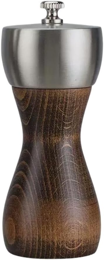 1PC Premium Beech Salt And Pepper Wood Manual Mill, Seasoning Grinding Bottle For Kitchen Tool(8 inch for salt)