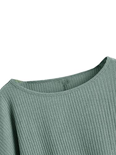 Image of SweatyRocks Women's Crewneck Long Sleeve Knit Crop Top Cropped Sweaters | Casual Raglan Sleeve Loose Lightweight Crop Sweater, Basic Classic, Fall Fashion Winter Clothes