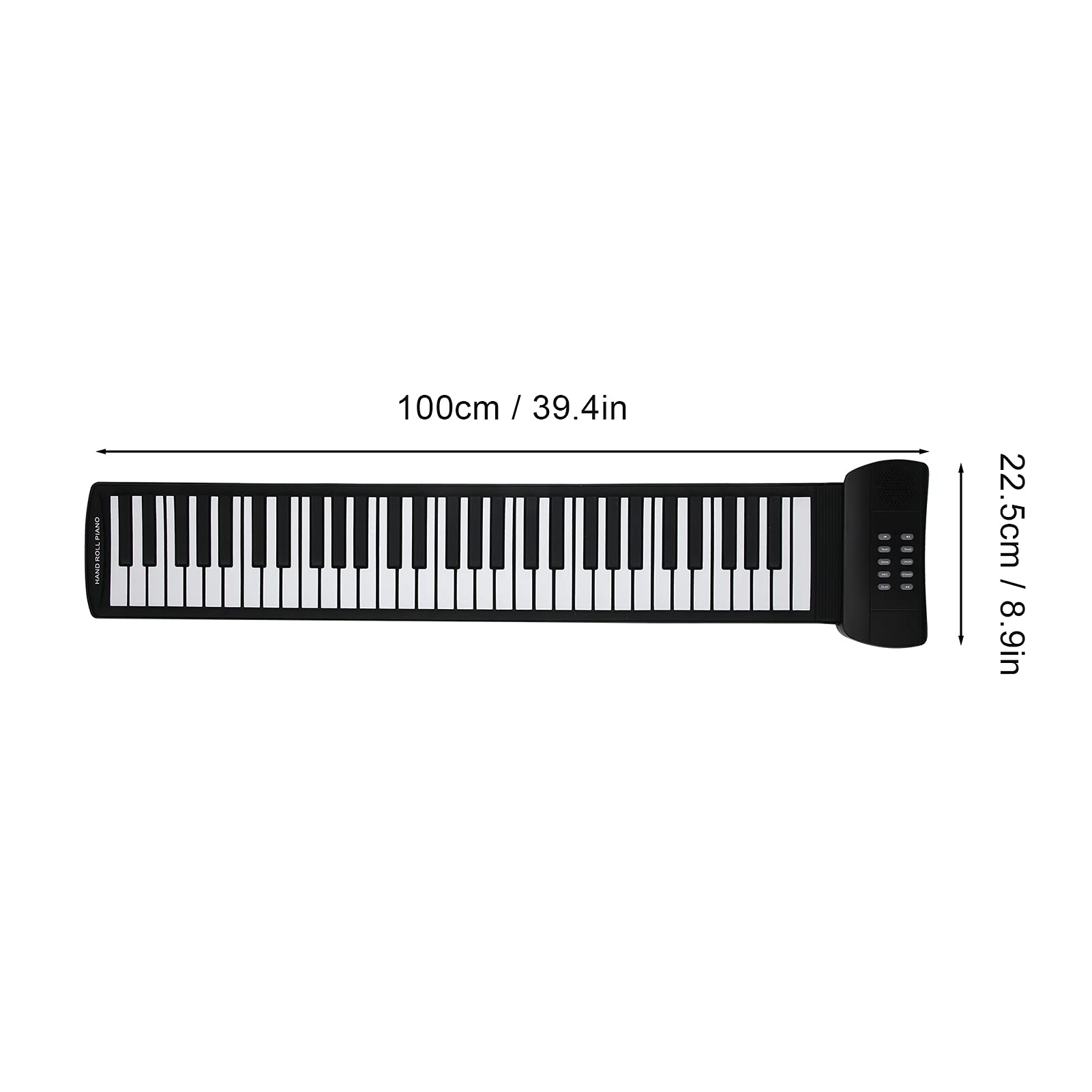 Piano Enrollable de 61 Teclas, Teclado de Piano Electrónico de Silicona Recargable, Instrumento Musical de Piano Plegable Electrónico Portátil