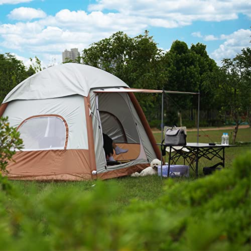 Umbalir Uniseks opblaasbare tent voor volwassenen ademend licht en regenbestendig bruin + Zilver groot grootes Zelt - Afbeelding 6