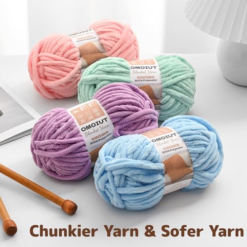 Image of 3 Pack of Black Chunky Chenille Yarn for Crocheting, Soft Baby Blanket Yarn, Chunky Knit Blanket Crochet Yarn, #7 Super Bulky, 10.6oz /164 yds Fluffy Velvet Amigurumi Yarn