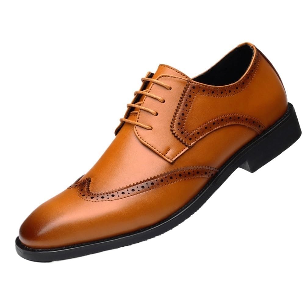 Mens Comfortable Fashion Dress Shoes Wedding Formal Modern Black Low Top Hollow Mesh Breathable Derby Oxford Shoes