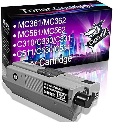Cuxwill Compatible Toner Cartridge (Black) Used for Oki MC361 MC362w C330dn C531dn MC562w C331dn C530dn MC561 C310dn C511dn C332dn Printer, Replacement for Okidata 44469801 Type C17 Toner Cartridge