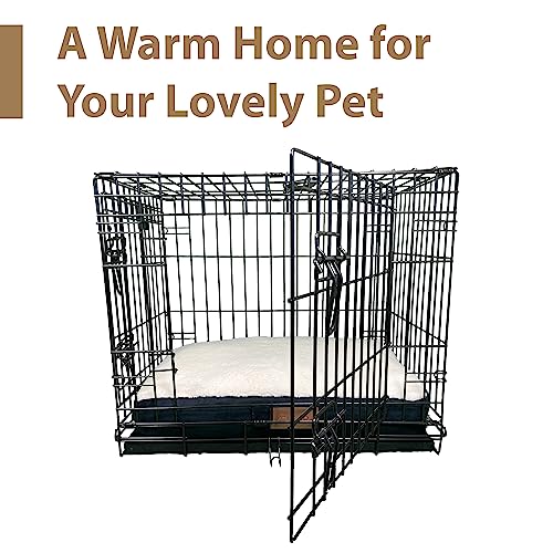 Ellie-Bo Ersatzbezug für Hundebett mit Wildleder und Schaffell, Gr. M, 71 x 48 cm, schwarz