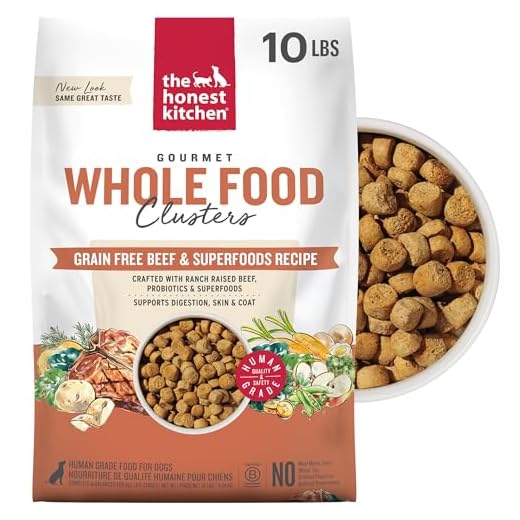 The Honest Kitchen Human Grade Dry Dog Food, Whole Food Clusters Grain Free Dry Dog Food, Beef, 10 lb Bag