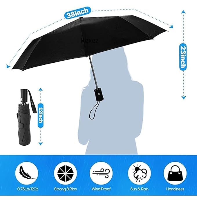 Image of Travel Umbrella - Stylish Windproof For Rain & Compact, Strong for Wind, Auto Open /Close Button, Travel-Friendly 3-Fold Design Perfect Umbrella for Men & Women MiNi CoOlErS (Multicolor)