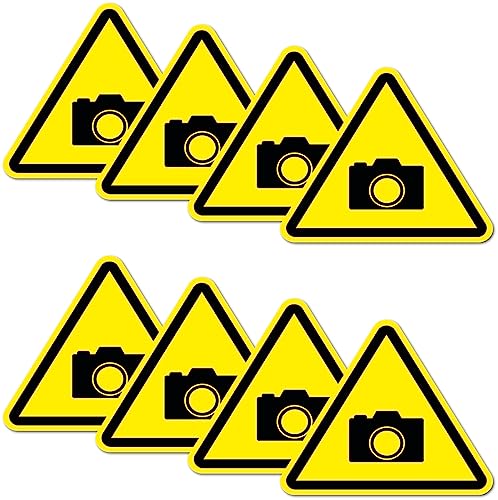 Pack of 8 Warning Stickers 6 x 5 cm D143 Another Long Test Text UV Protection Laminated Waterproof Warning
