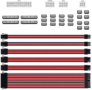 Smraza Sleeved Cable Extension Kit for Power Supply with Extra Sleeved, PSU Connectors