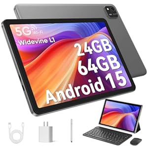 Android 14 Tablet 10.1 pulgadas Tablet 2024 Últimas tabletas con teclado Mouse 10GB+64GB 1TB Expandir 6000mAh Procesador Octa-Core Cámara dual WiFi 1280×800 IPS 18W Carga rápida (negro)