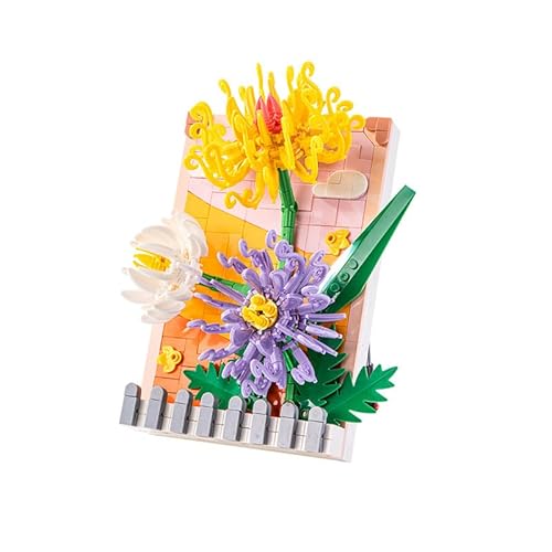 YILETKC 3D Wall Art Building Blocks Set, 493 PCS Flowers Bricks Wall Decor Model Kit, 3D Flowers Plant Home Wall Decoration, Construction Building Block Gift for Adults and Teens