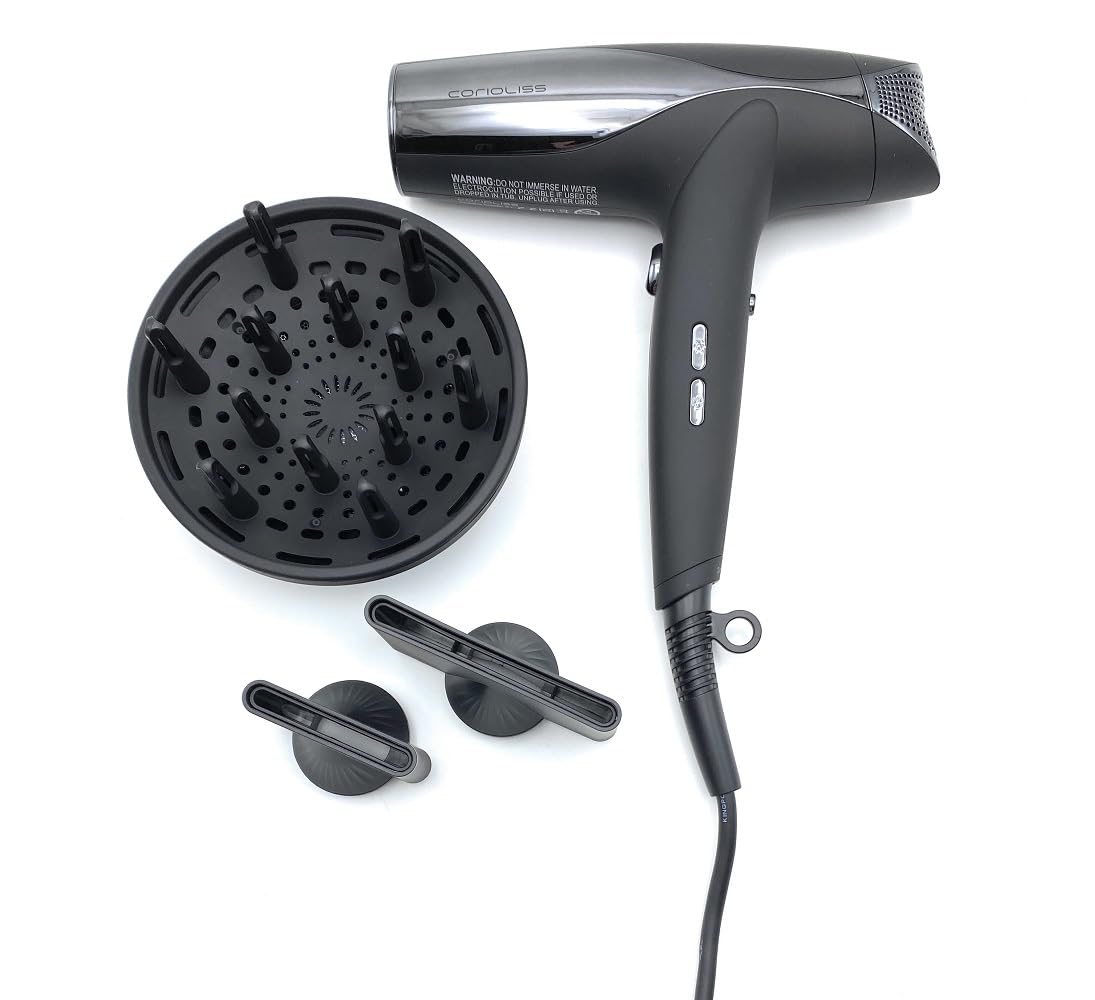Corioliss Secador de Pelo Profesional Wind con Generador Iónico | Motor BLDC 1500W | Ligero y Silencioso | Difusor y 2 Boquillas Magnéticas | Control LED de Temperatura y Velocidad