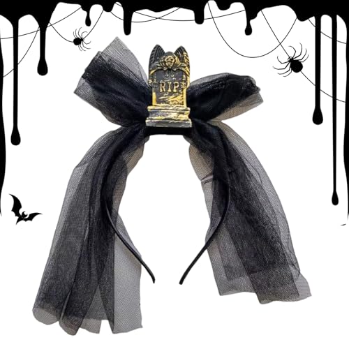 Byuexhp Cintas para el pelo de Halloween, cinta para la cabeza con velo para fiestas, accesorios de disfraces espeluznantes, pasador para el pelo para carnaval, actuaciones en escenarios, bailes de