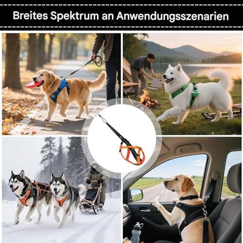 GTFYUDGH Schlittenhund Geschirr,Reflektierendes Großes Hundegeschirr - Komfortables Verstellbares Gurtzeug Für Schlitten Training Outdoor Aktivitäten