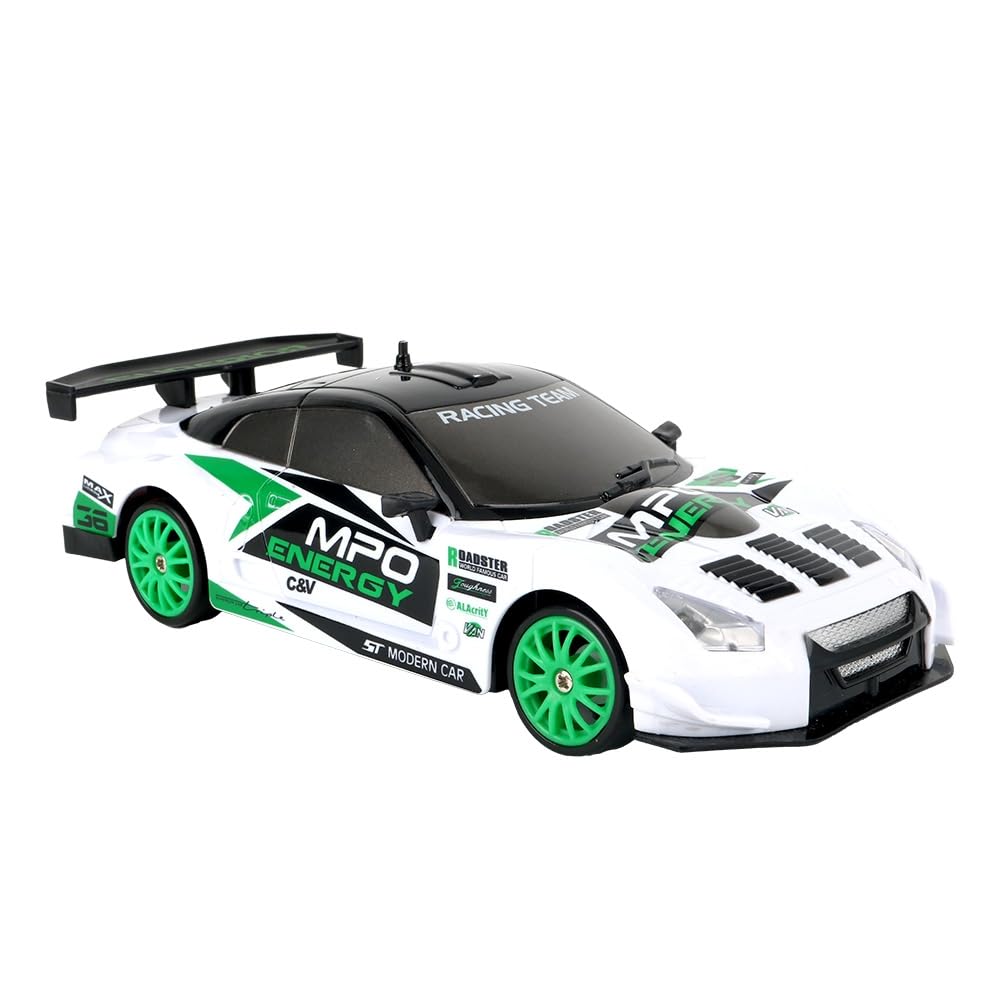 Carrinho 1:24 Racing Control Drift X Branco e Verde - BR2418