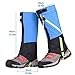 scosao Kids Leg Gaiters for Hiking Waterproof and Adjustable Snow Boot Gaiters Ultra Anti-Tear Trail Shoe Covers for Walking, Skiing, Snowshoeing, Mountain Climbing,Blue