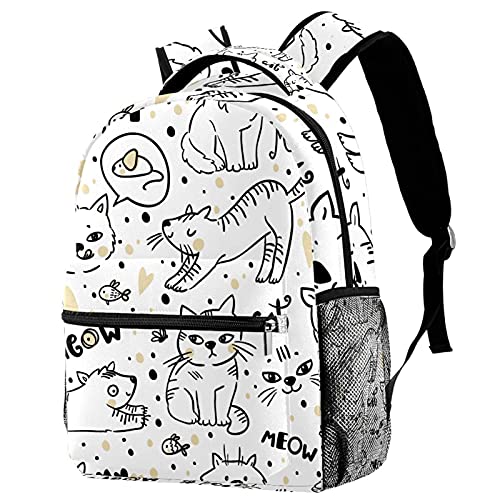Sac à dos chat multicolore idéal pour les cours et les sorties décontractées