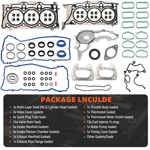 Image of 3.6 Head Gasket Set 2011-2016 for Jeep Grand Cherokee Wrangler, 2011-2020 for Dodge Avenger Challenger Charger Journey for Chrysler 200 300 Ram 1500 2500 3.6L Pentastar V6 HS26541PT