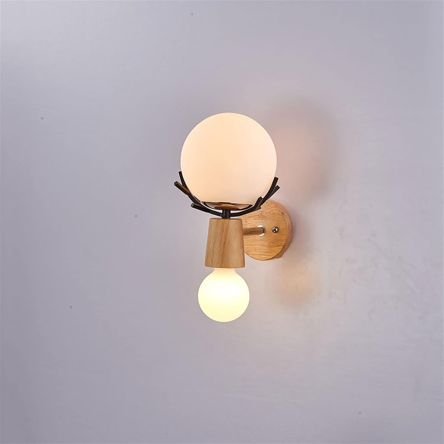 HXYSXHJUO European wall light Antlers Wall Lamps, Light With E27 Lamp Holder, Industrial V-intage Glass Sconce, Retro Bedroom Bedside Lamp, Pendant