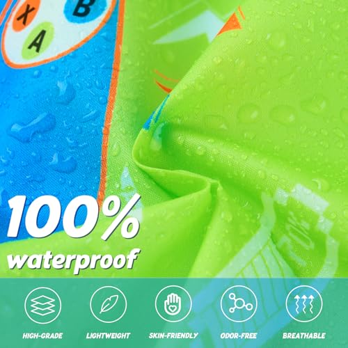 Image of WAWSAM Lightweight Rain Poncho Kids, Ponchos for Kids Waterproof Reusable Hooded, Kids Poncho Rain Jacket