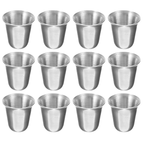 UKCOCO Lot De 12 Tasses De Communion En Acier Inoxydable Empilables Compactes Pour Cérémonies Religieuses Église Portable Et Élégante