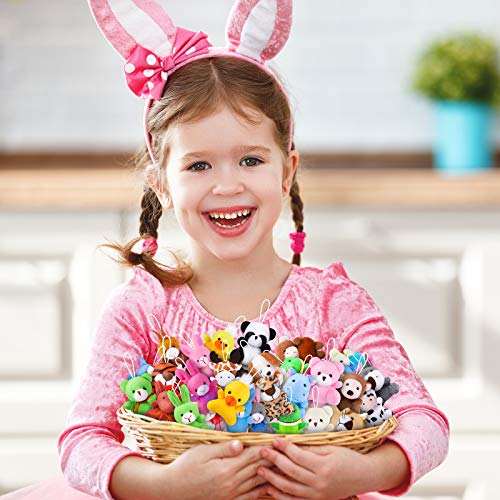 Ruisita 32 Pack Mini Plush Animals Toys Set, Jungle Animal Plush Toys Stuffed Animals Set For Easter Hunts, Basket Stuffers, Easter Party Favor, Goodie Bag Fillers #TOP5