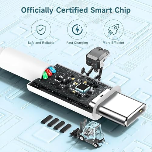 Image of Samsung 45W Original Type C to C 3.3 FT Fast Charging USB C Cable High-Speed & Data Transfer for with Galaxy M35,F15,A15,F05,M14,F14,M34,F34,A34,A54,S21 Fe 5G,S22,S23 Type-C Mobile Charger Cord,White