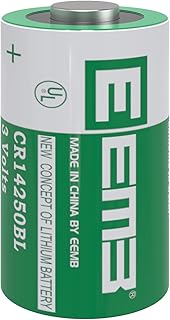 EEMB 3V 1/2 AA Lithium Batteries CR14250BL 3Volt 900 mAh Lithium-Mno2 Cylindrical Cell Battery 14250 Non Rechargeable Battery