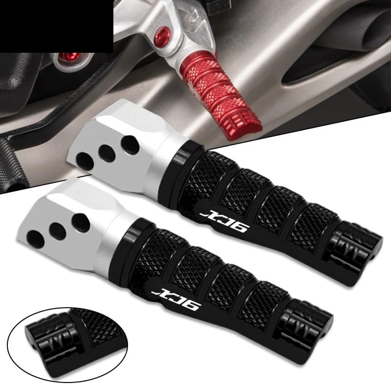 Miniatura 2 de M para Yamaha XJ6 Xj6 motocicleta CNC pie trasero pasajero clavijas descansa reposapiés antideslizante pie clavija Y (color  titanio)
