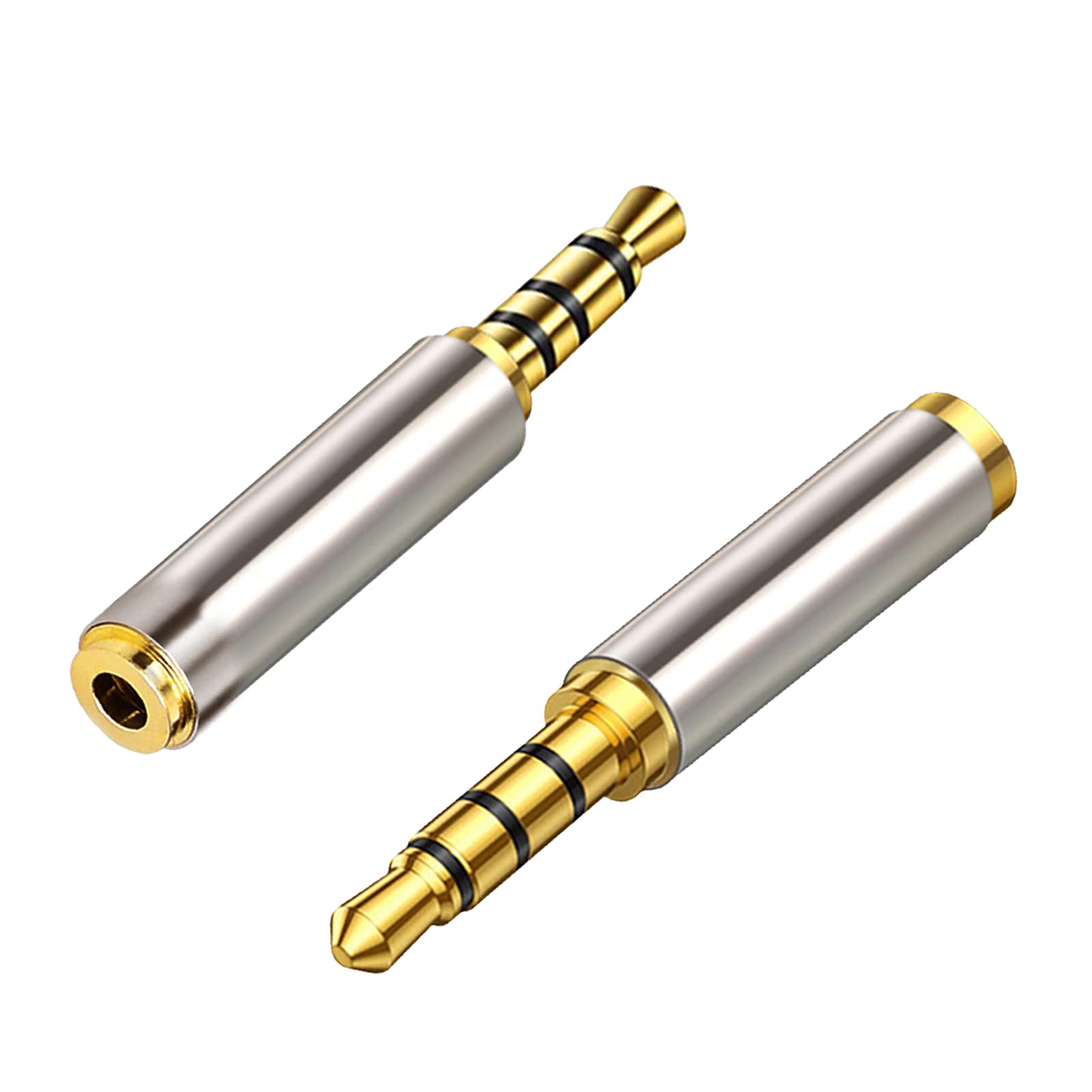 Adapter 3,5 Mm Auf 2,5 Mm – 2 Stück, Vergoldet, Für Kopfhörer & Mikrofon, Plug & Play