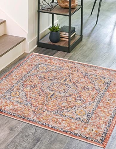Tapete Decorativo Cuadrado 239x239 cm Brick Red/Ivory