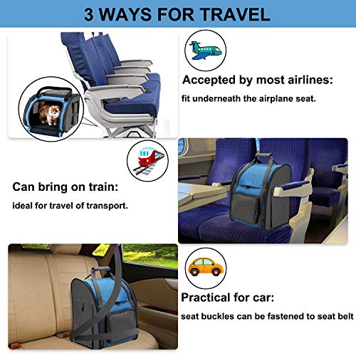 HAPPY HACHI Tragbare Haustier Tragetasche Atmungsaktiv Katze Rucksack für Reise Outdoor mit Verstellbare Gepolsterte Schulterriemen für Hunde Katze kleine Tiere - Image 7