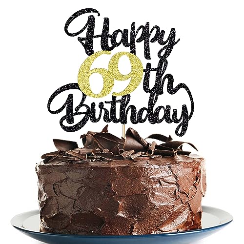Image of 69th Happy Birthday cake topper happy birthday cake decoration 69th birthday party decoration gift plugin