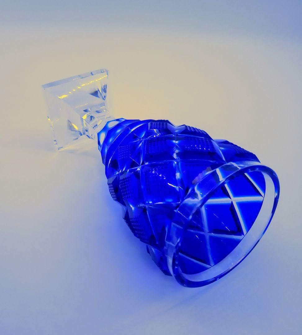 新品未使用】薩摩ガラス工芸作 島津薩摩切子 切子脚付杯(大 新品未使用】薩摩ガラス工芸作 島津薩摩切子 切子脚付杯(大