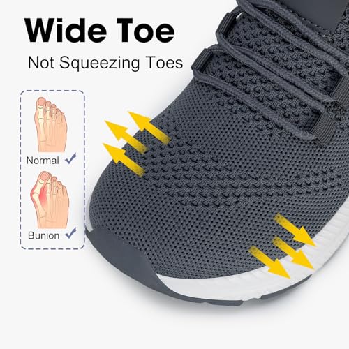 Image of ZOVE Wide Toe Box Shoes Women Extra Wide Width Sneakers Ultra Light Road Running Shoes Non-Slip Tennis Sneakers Breathable Walking Athletic