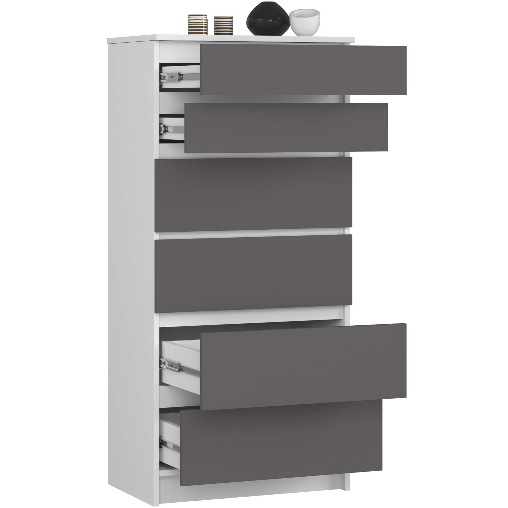 AKORD Commode K60 avec 5 tiroirs | Commode Classique pour La Chambre, Salon | Meuble de Rangement | L60 x H121 x P40 cm | Poids 39 kg | Chêne Artisanal Et Blanc AKORD Commode K60 avec 5 tiroirs | Commode Classique pour La Chambre, Salon | Meuble de Rangement | L60 x H121 x P40 cm | Poids 39 kg | Chêne Artisanal Et Blanc