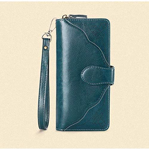 Leather Wallet ， Slim Wallet Leather Zipper Clutch Bag Multi-Function Card Package Coin Bag with Ladies Wrist4