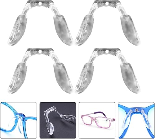 Miniatura 9 de Almohadillas para la nariz para gafas, 4 unidades, en forma de U, almohadillas de nariz atornilladas, correa para gafas, puente de silla,