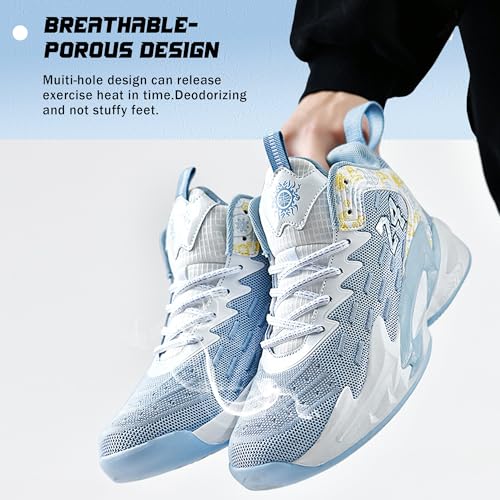 Image of Men's Basketball Shoes Fashionable Breathable Anti Slip Sports Shoes Outdoor Running Fitness Training Shoes