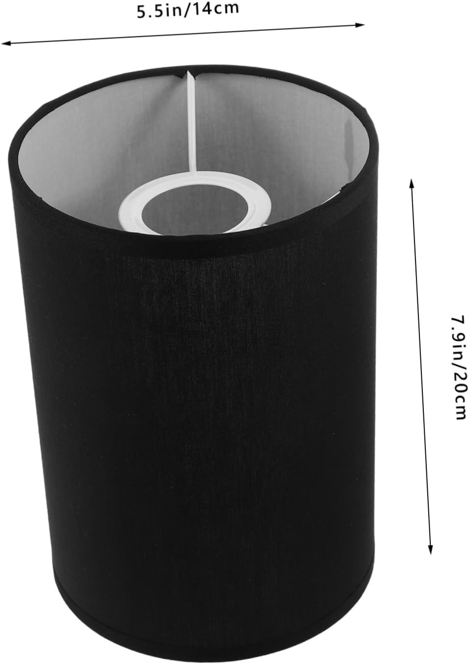 UKCOCO Modern Round Lamp Shade Replacement Cover Simple Black Decorative Lampshade for Table Floor Bedroom Material with Warm Ambient Light Fits Bulbs Under