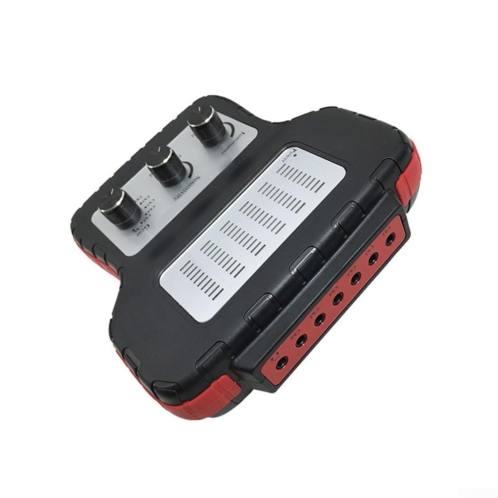 Detector de ruido del motor de 6 canales para coche, dispositivo de diagnóstico estetoscopio con sensibilidad ajustable, indicador de sonido y luz para detectar el ruido del chasis