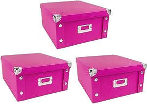 Ideen mit Herz Ordnungsboxen | 3er Set | Aufbewahrungsbox mit Deckel | faltbar | aus Pappe ...