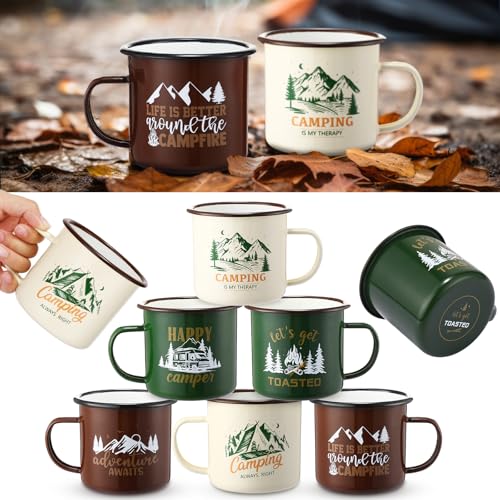 Maxcheck 6 Pack 12oz Christmas Mug Camping Set...