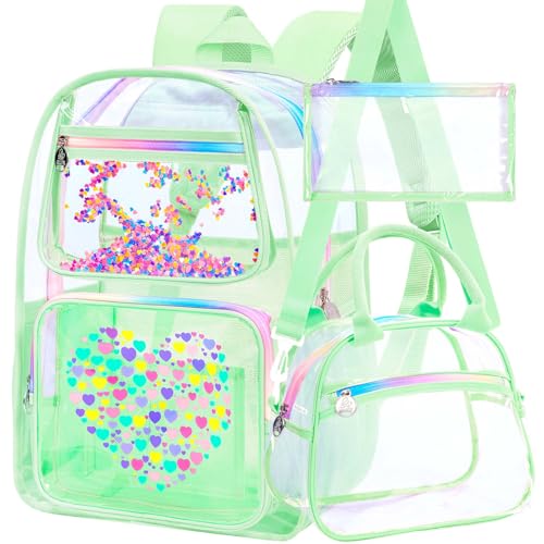 Image of AGSDON Clear Backpack, Heavy Duty Transparent Bookbag, See Through PVC Backpacks for Women Men